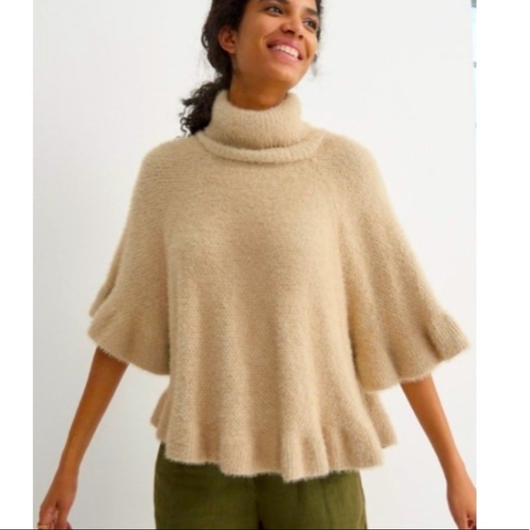 Anthropologie Sweaters - NWT -Ruffled Turtleneck Poncho